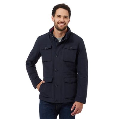 Wrangler Big and Tall navy water resistant pocket jacket
